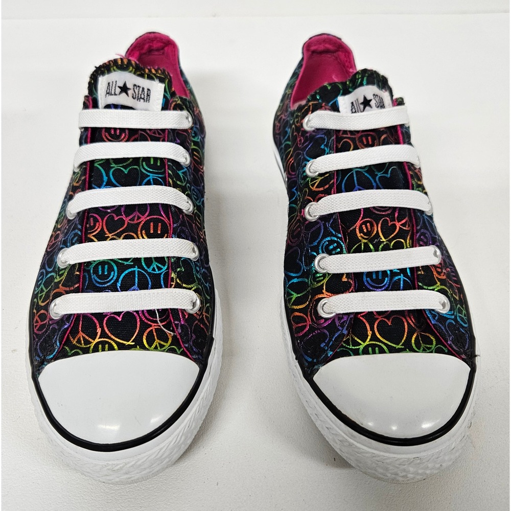 Converse Chuck Taylor All Star Rainbow Peace Heart Smiley Sneakers 622714F 5